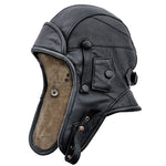 Genuine Leather Aviator Trapper Cap with Mask and Collar