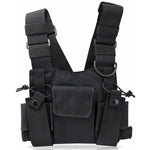 Radio Chest Harness with Front Pockets and Two Way Walkie Talkie Clip (Rescue Essential)