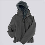 Vintage Military Hooded Fleece Jacket