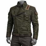 Distressed Cyberpunk Biker Outerwear