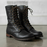 Men's Plain-Toe Leather Combat Boots