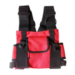 Radio Chest Harness with Front Pockets and Two Way Walkie Talkie Clip (Rescue Essential)