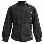 1930s Vintage Military Side-Button Linen Shirt