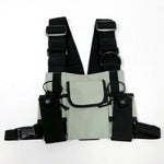 Radio Chest Harness with Front Pockets and Two Way Walkie Talkie Clip (Rescue Essential)