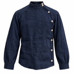1930s Vintage Military Side-Button Linen Shirt