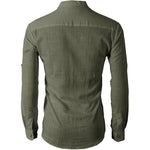 Classic Long Sleeve Linen Shirt with Buttons